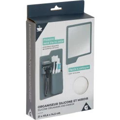 Outlet Gifi Organiseur pour salle de bain en silicone avec miroir