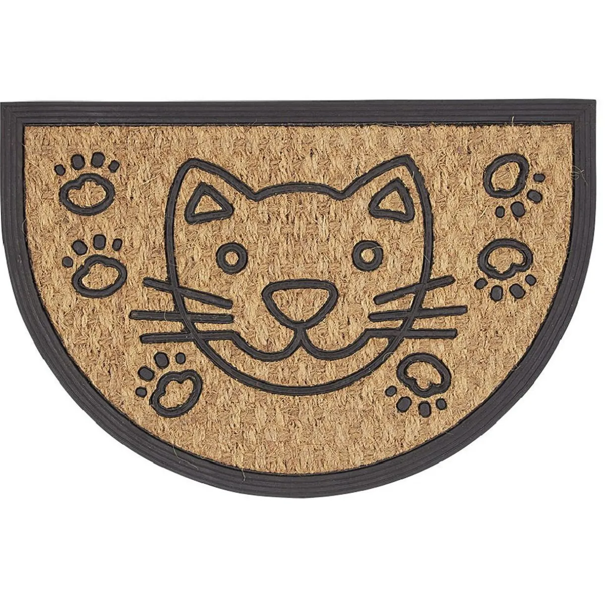 Nettoyage Et Entretien|Gifi Paillasson coco forme demi lune motif chat