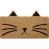 Nettoyage Et Entretien|Gifi Paillasson coco imprimé chat avec oreilles marron et noir 70x40cm