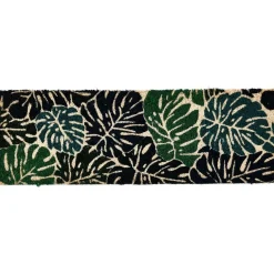 Nettoyage Et Entretien|Gifi Paillasson coco imprimé tropical feuille monstera vert noir