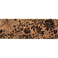 Nettoyage Et Entretien|Gifi Paillasson coco motif floral noir marron 75x25 cm