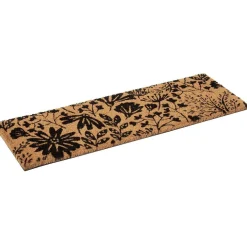 Nettoyage Et Entretien|Gifi Paillasson coco motif floral noir marron 75x25 cm
