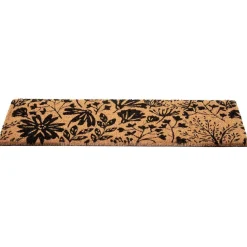 Nettoyage Et Entretien|Gifi Paillasson coco motif floral noir marron 75x25 cm