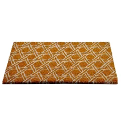 Nettoyage Et Entretien|Gifi Paillasson coco rectangulaire orange forme géométrique blanc