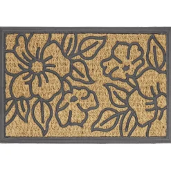 Nettoyage Et Entretien|Gifi Paillasson coco rectangulaire motif fleur 60x40cm