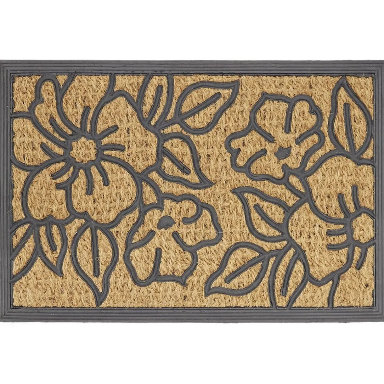 Nettoyage Et Entretien|Gifi Paillasson coco rectangulaire motif fleur 60x40cm