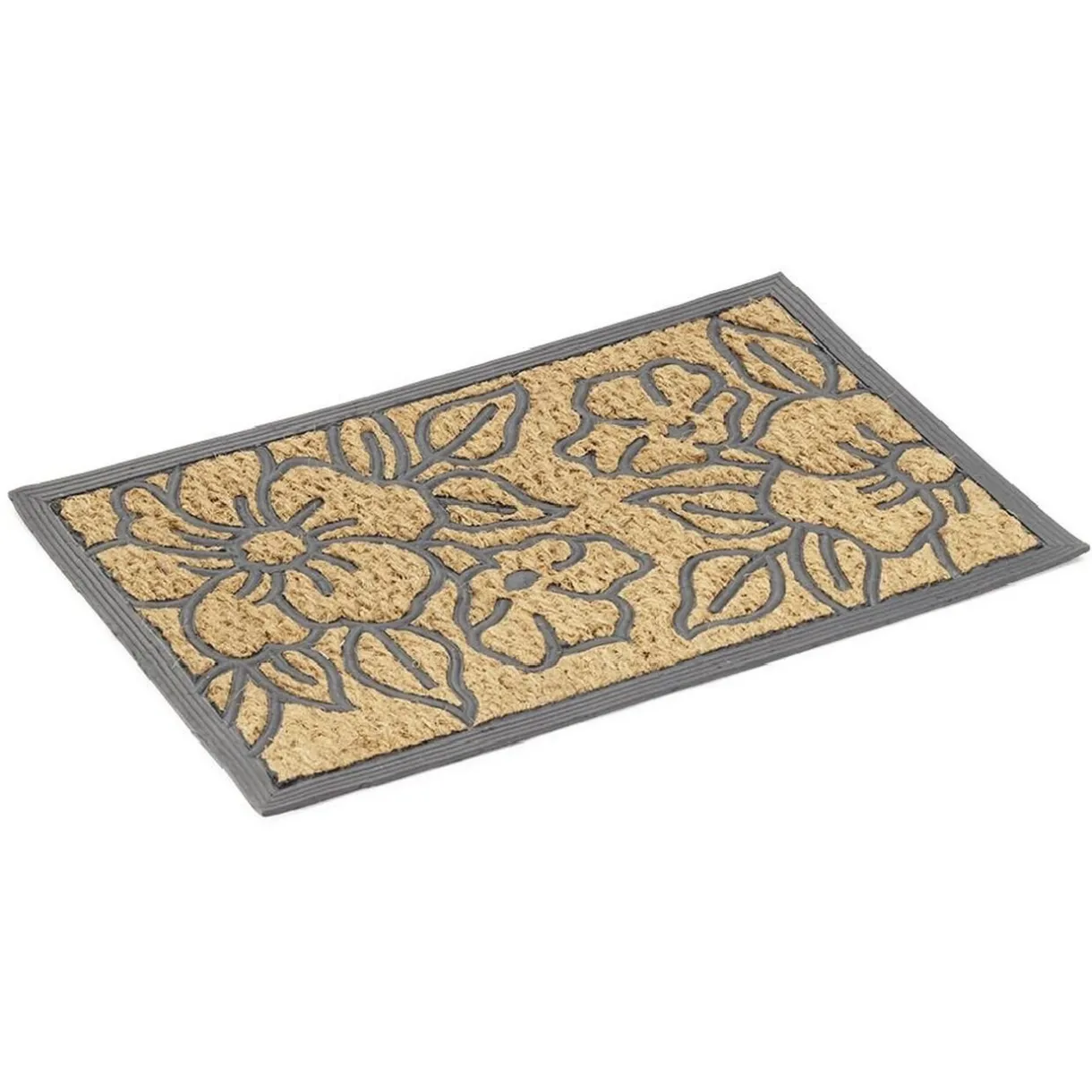 Nettoyage Et Entretien|Gifi Paillasson coco rectangulaire motif fleur 60x40cm