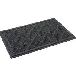 Nettoyage Et Entretien|Gifi Paillasson tapis d'entrée polyester semelle caoutchouc gris foncé