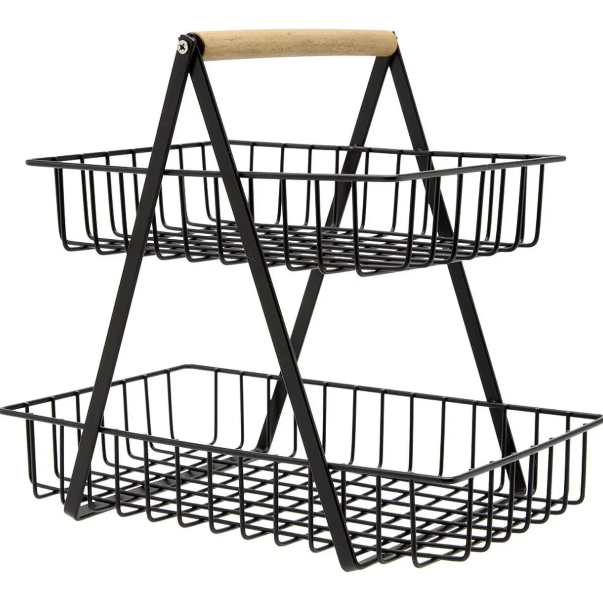 Panier à fruits 2 niveaux noir et naturel^Gifi Sale