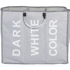 Entretien Du Linge|Gifi Panier à linge 3 compartiments gris