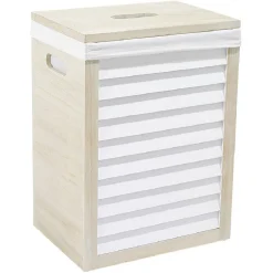 Rangement|Gifi Panier à linge naturel et blanc