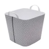 Entretien Du Linge|Gifi Panier à linge souple en plastique motif graphique gris blanc 25L
