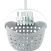 Entretien Du Linge|Gifi Panier avec 12 pinces à linge gris