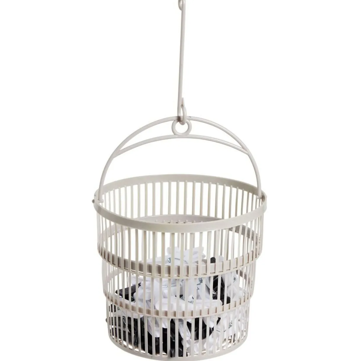 Entretien Du Linge|Gifi Panier avec 50 pinces à linge blanc - Ø20xH.17cm