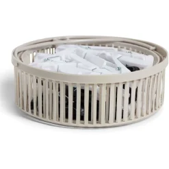 Entretien Du Linge|Gifi Panier avec 50 pinces à linge blanc - Ø20xH.17cm