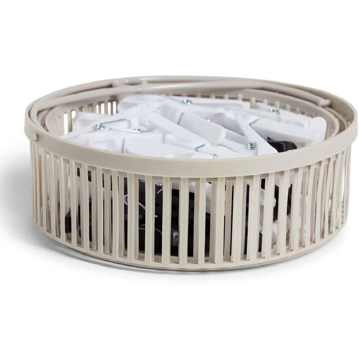 Entretien Du Linge|Gifi Panier avec 50 pinces à linge blanc - Ø20xH.17cm