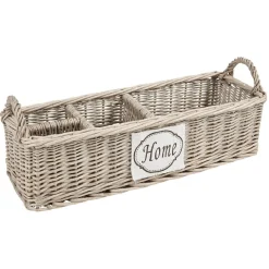 Rangement|Gifi Panier avec compartiments en osier naturel