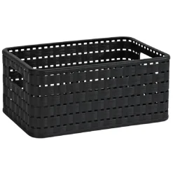 Entretien Du Linge|Gifi Panier avec poignées design rotin noir 6 L