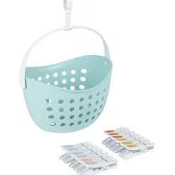 Entretien Du Linge|Gifi Panier bleu avec 12 pinces à linge bleu