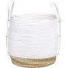 Rangement|Gifi Panier déco Bora Bora naturel et blanc modèle moyen