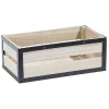 Rangement|Gifi Panier déco caisse en bois naturel et noir petit modèle