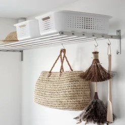 Rangement|Gifi Panier de rangement en plastique blanc ajouré 10 L