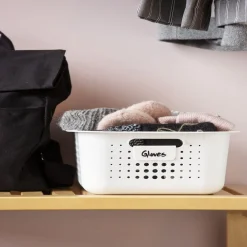 Rangement|Gifi Panier de rangement en plastique blanc ajouré 10 L