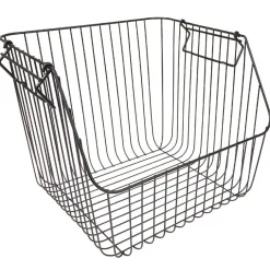 Rangement|Gifi Panier filaire superposable métal noir