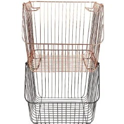 Rangement|Gifi Panier filaire superposable métal cuivre