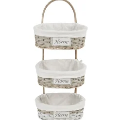 Rangement|Gifi Panier mural 3 niveaux bois tressé naturel