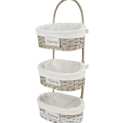 Rangement|Gifi Panier mural 3 niveaux bois tressé naturel