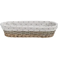 Rangement|Gifi Panier ovale osier tressé gris naturel H. 9 cm