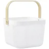 Rangement|Gifi Panier plastique avec anse blanc et naturel - L24 x l24 x H18 cm