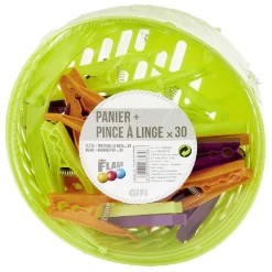 Entretien Du Linge|Gifi Panier rond avec pince à linge x 30
