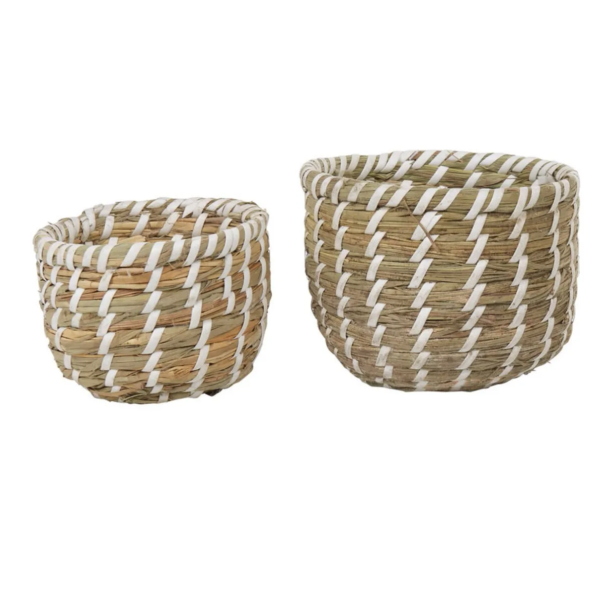 Entretien Du Linge|Gifi Panier rond imitation bois tressé beige x2