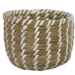 Entretien Du Linge|Gifi Panier rond imitation bois tressé beige x2