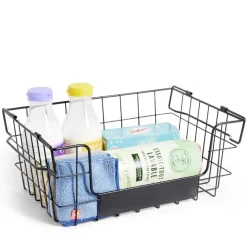 Rangement|Gifi Panier superposable taille S métal noir 34,5x24x14cm