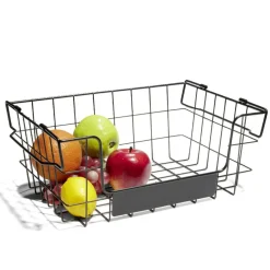 Rangement|Gifi Panier superposable taille S métal noir 34,5x24x14cm