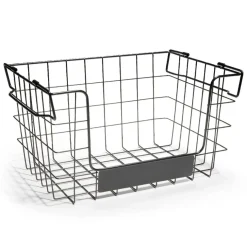 Rangement|Gifi Panier superposable taille M métal noir 34,5x24x19cm