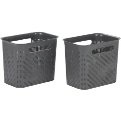 Rangement|Gifi Paniers à linge gris design perforé 7 L x2