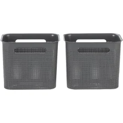 Rangement|Gifi Paniers à linge gris design perforé 7 L x2