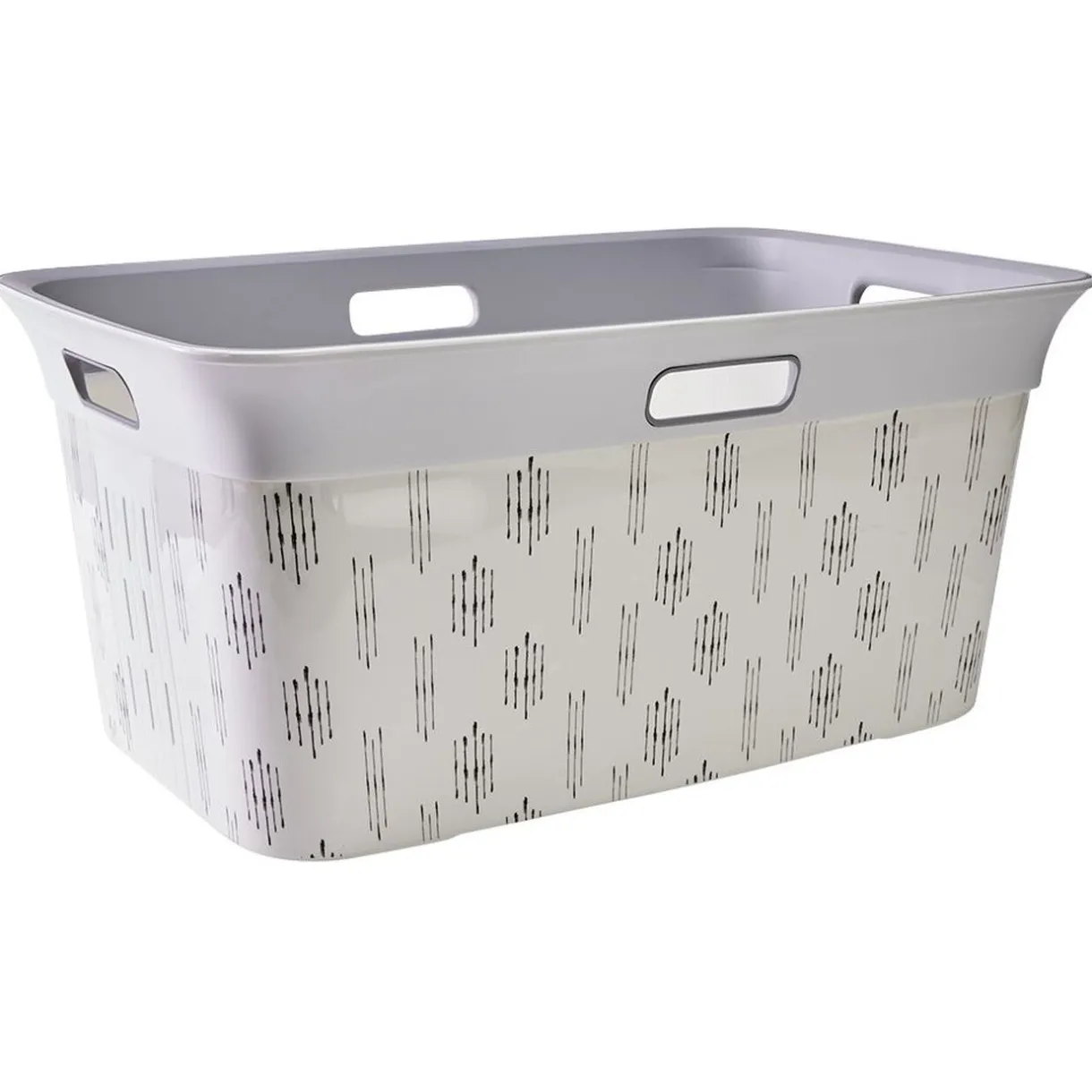 Entretien Du Linge|Gifi Panière à linge blanc et gris 40L