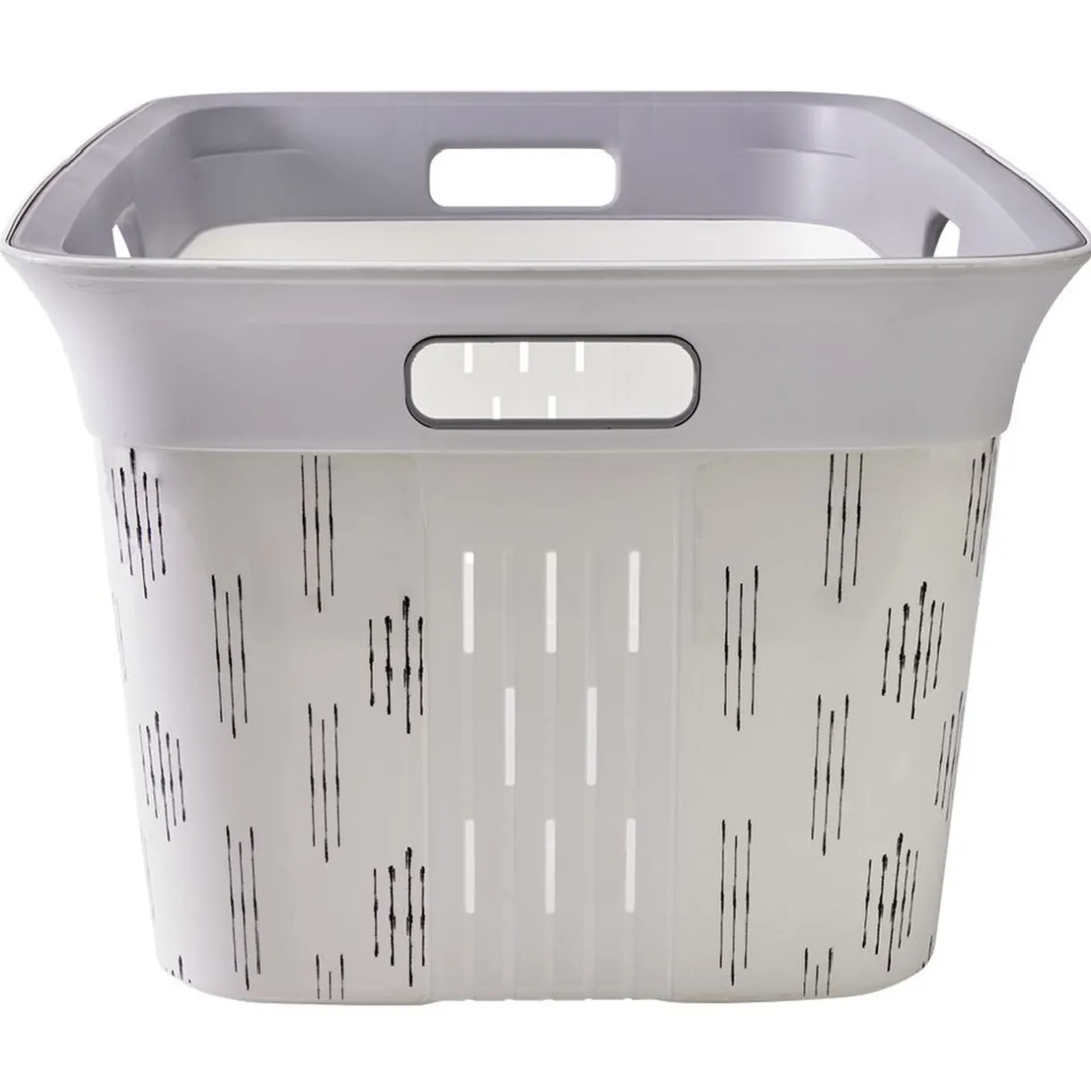 Entretien Du Linge|Gifi Panière à linge blanc et gris 40L