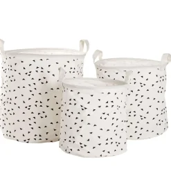 Entretien Du Linge|Gifi Panière à linge blanche à motifs x3