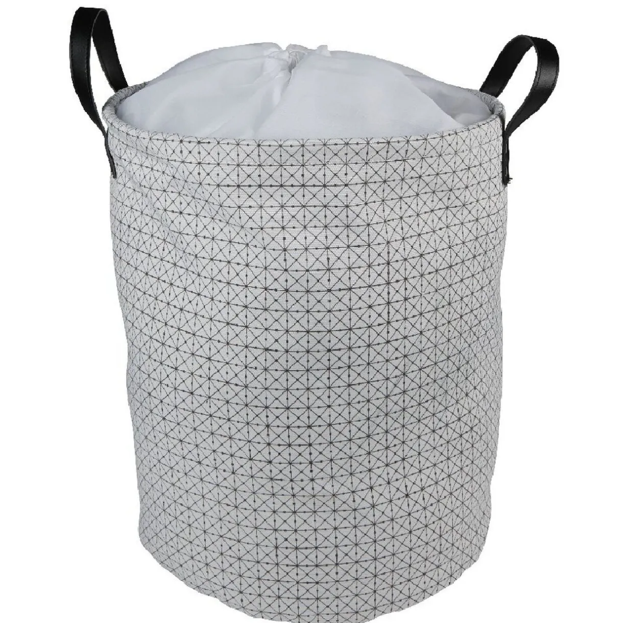 Entretien Du Linge|Gifi Panière à linge canvas noir et blanc