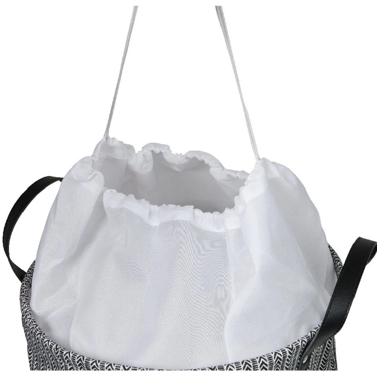 Entretien Du Linge|Gifi Panière à linge canvas noir et blanc
