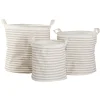 Entretien Du Linge|Gifi Panière à linge coton motif rayures x3