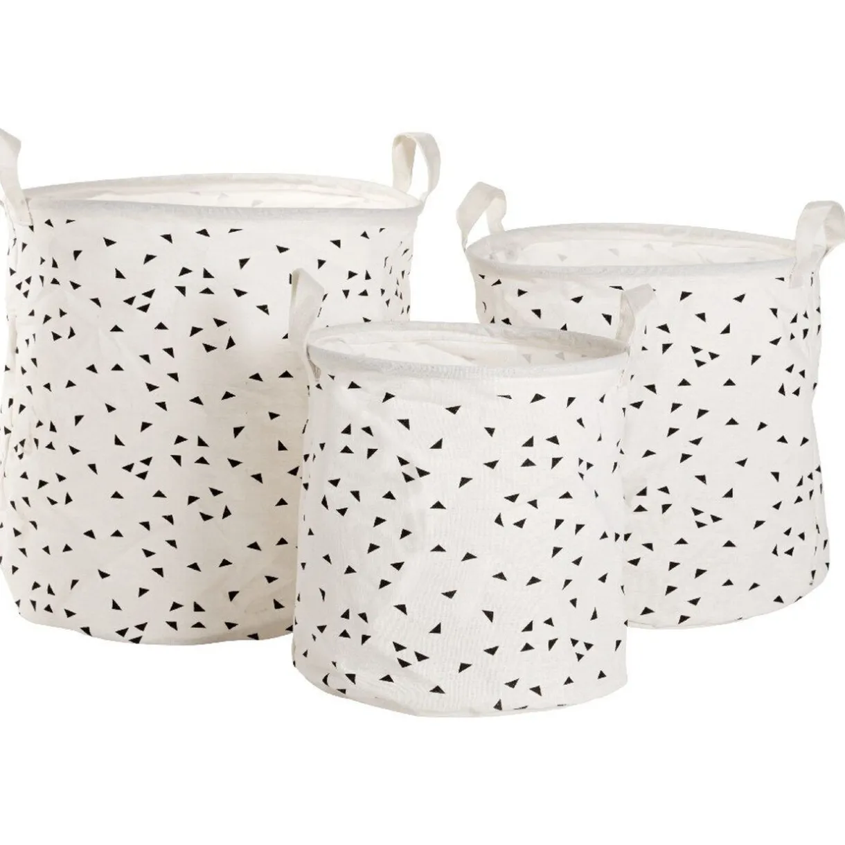 Entretien Du Linge|Gifi Panière à linge coton motif triangle x3
