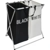 Entretien Du Linge|Gifi Panière à linge de tri blanc noir