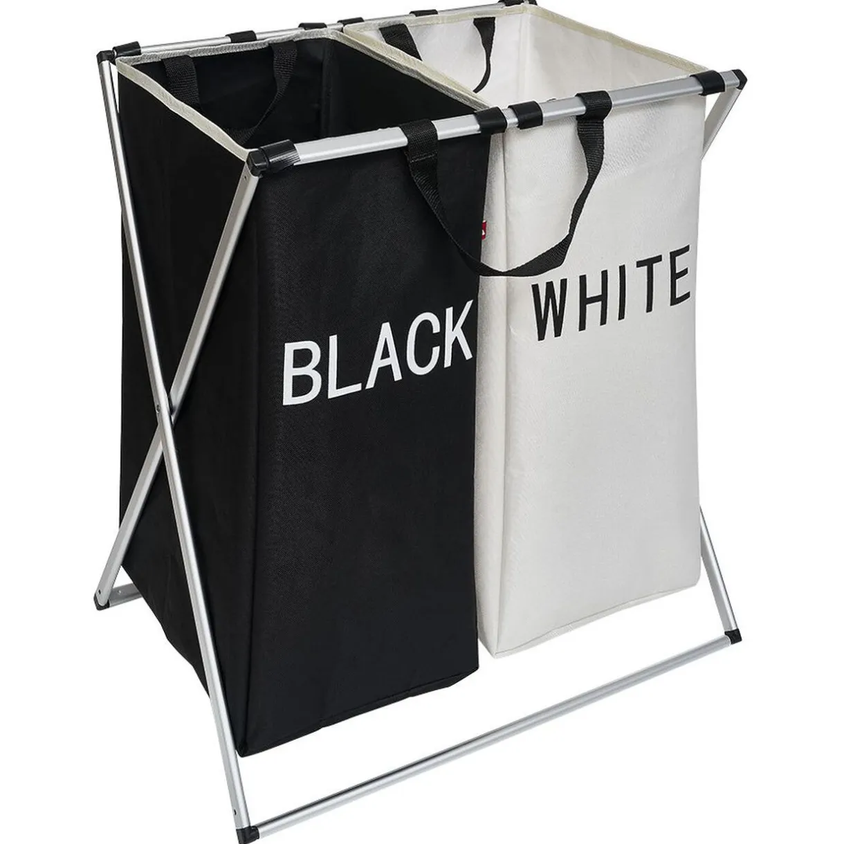 Entretien Du Linge|Gifi Panière à linge de tri blanc noir